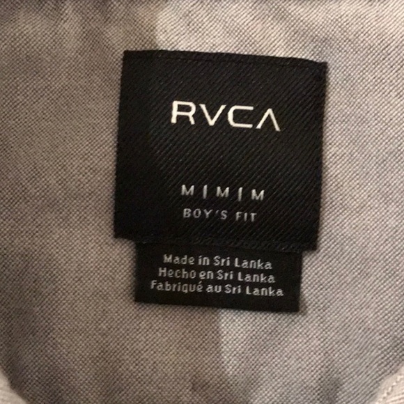 RVCA Gray Kids Button Down Shirt M Medium - Picture 2 of 4